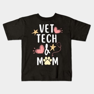 Veterinary technician Vet tech & Mom Kids T-Shirt